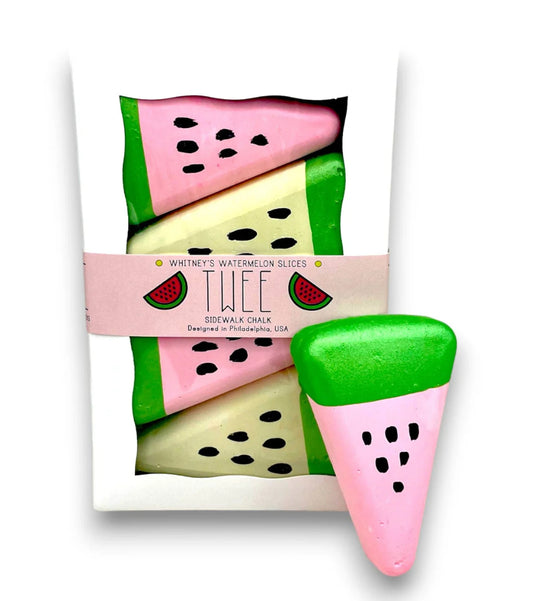 watermelon slices handmade washable sidewalk chalk // set of 4