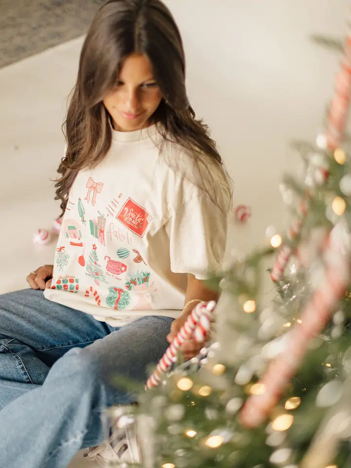 christmas collage graphic tee // women's