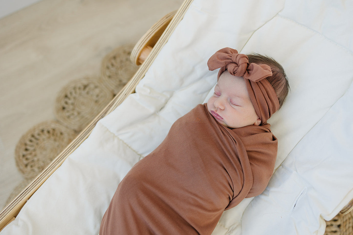 bamboo stretch swaddle // rust