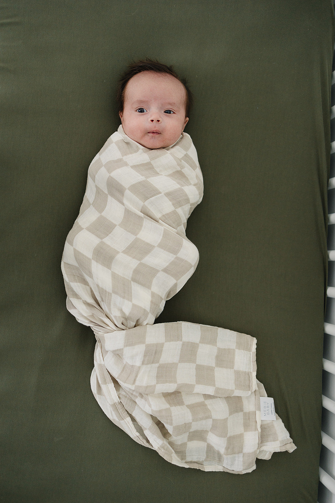 muslin swaddle blanket // taupe checkered