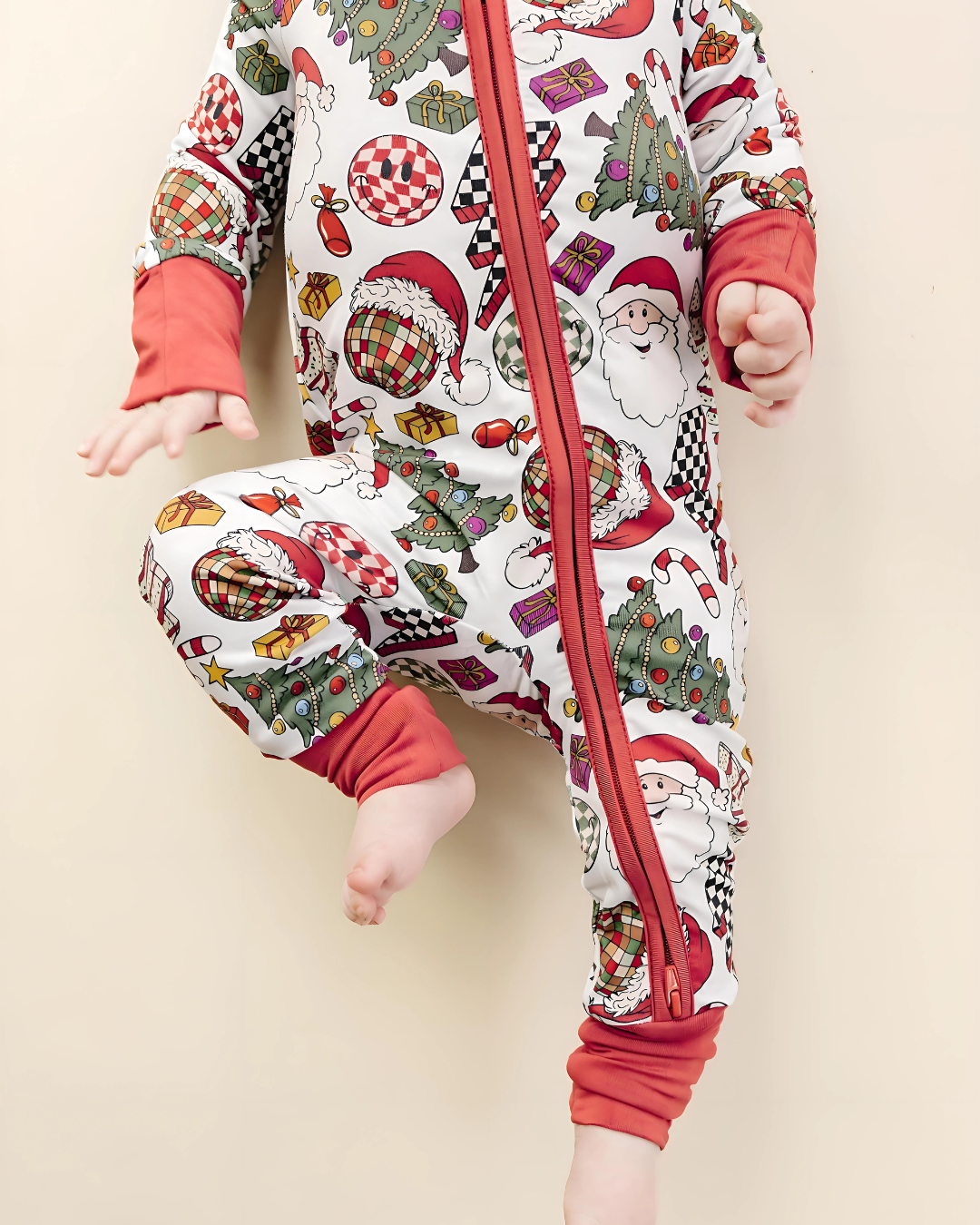 retro christmas bamboo pajamas // ZIPPY