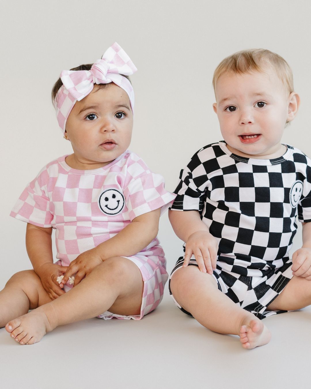 checkered shorts set // pink (available in EXTENDED SIZING!)