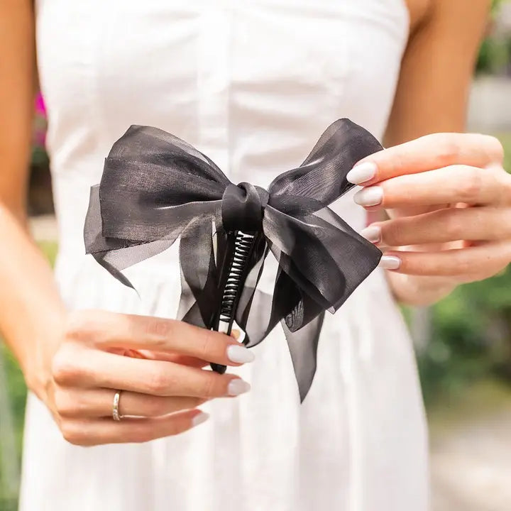 bow banana claw hair clip // black