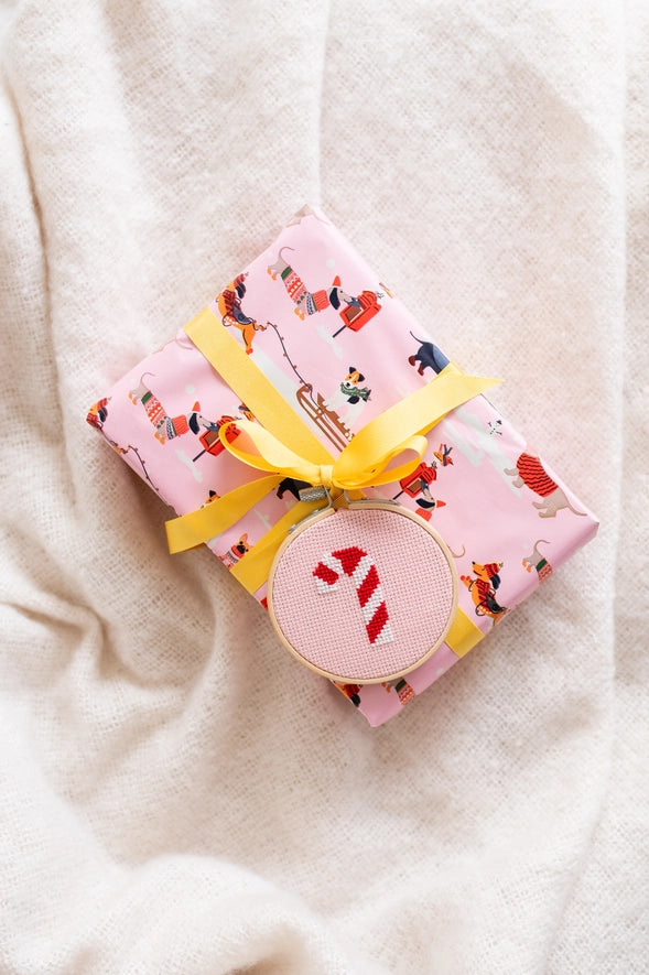 cross stitch kit // candy cane
