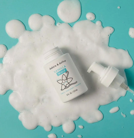 dabble & dollop vanilla whip // all-natural vanilla foaming shampoo + body whip