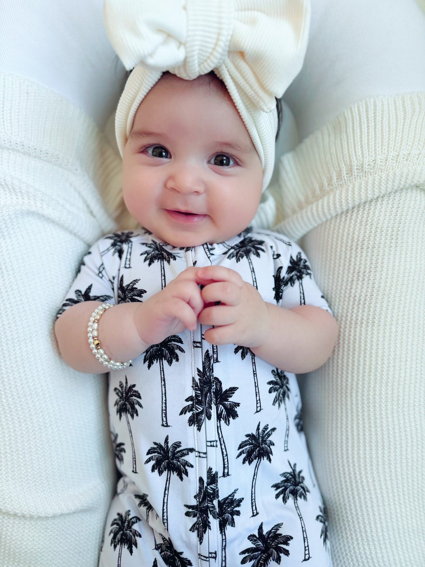 white palm bamboo pajamas // SHORTIE
