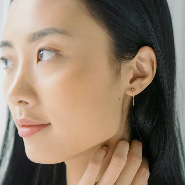 chain wrap huggie earrings