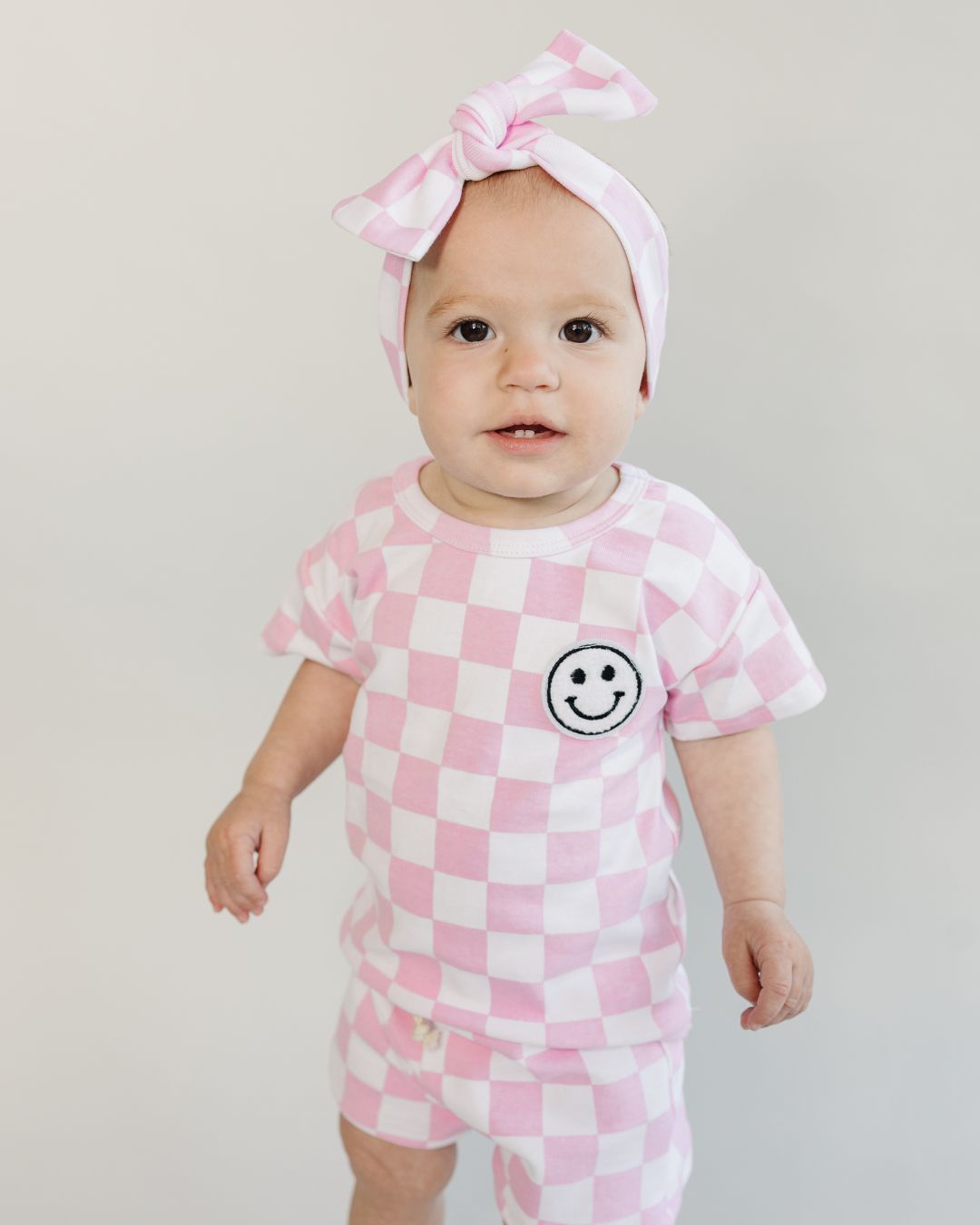 checkered shorts set // pink (available in EXTENDED SIZING!)