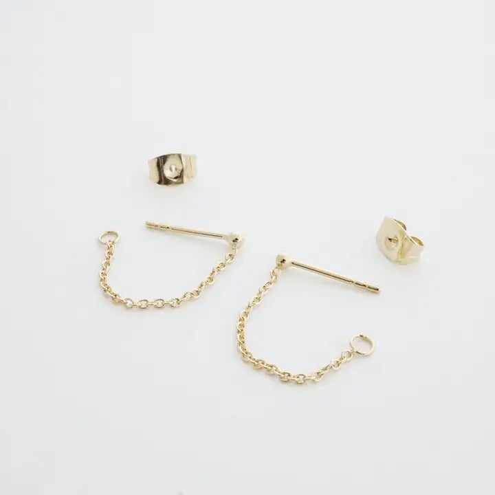 chain wrap huggie earrings