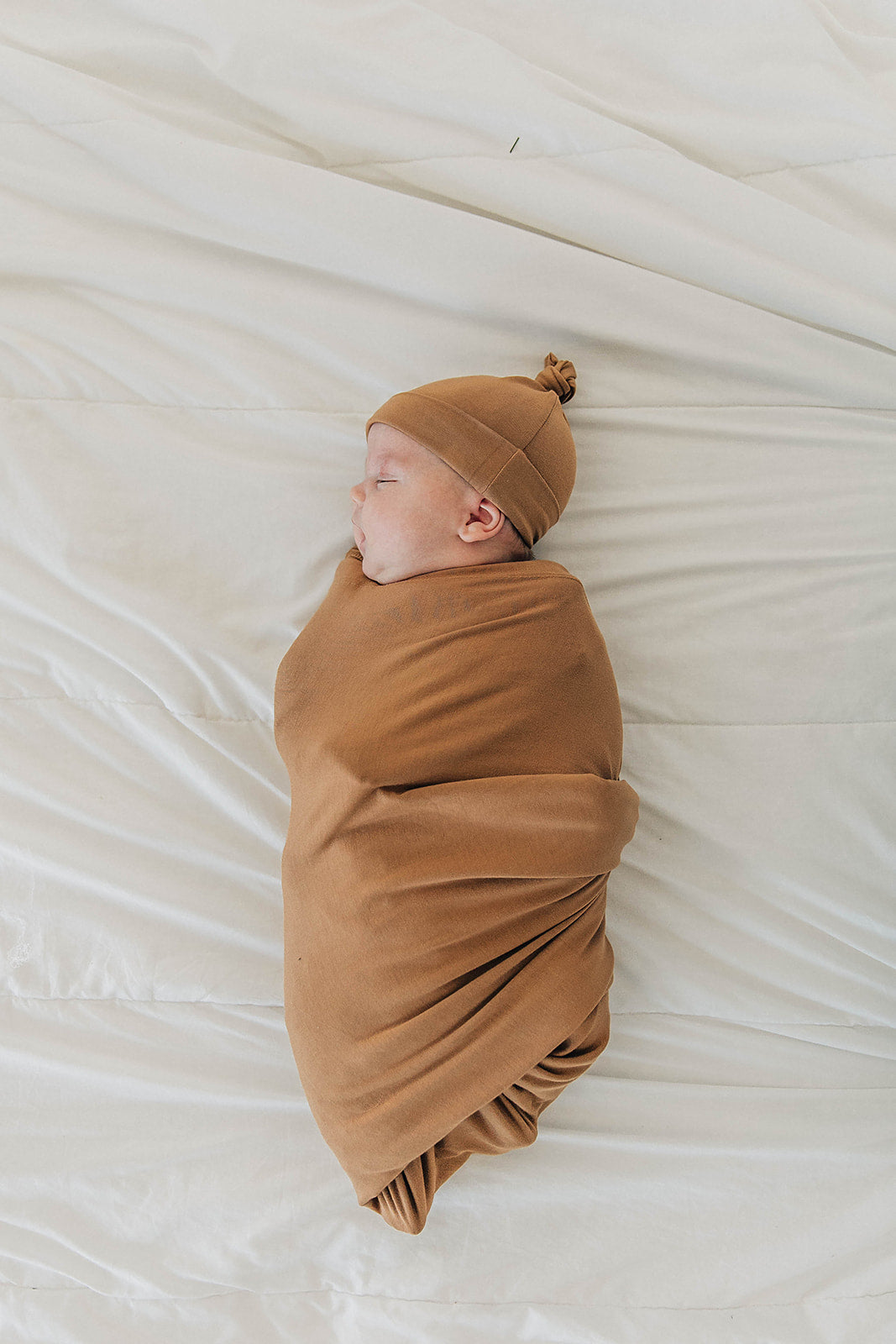 bamboo hat OR head wrap + swaddle set // mustard