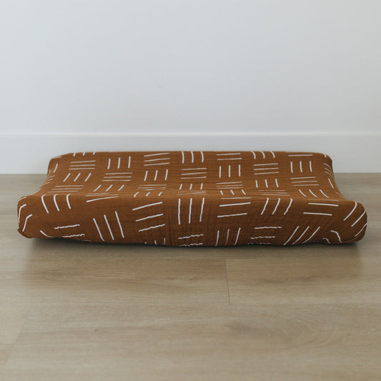 muslin changing pad cover // deep mustard