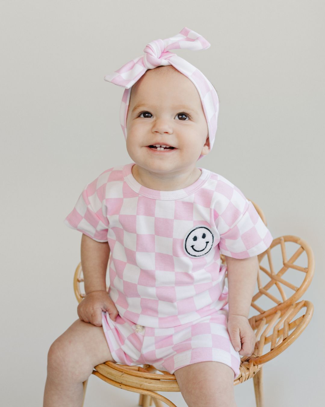checkered shorts set // pink (available in EXTENDED SIZING!)