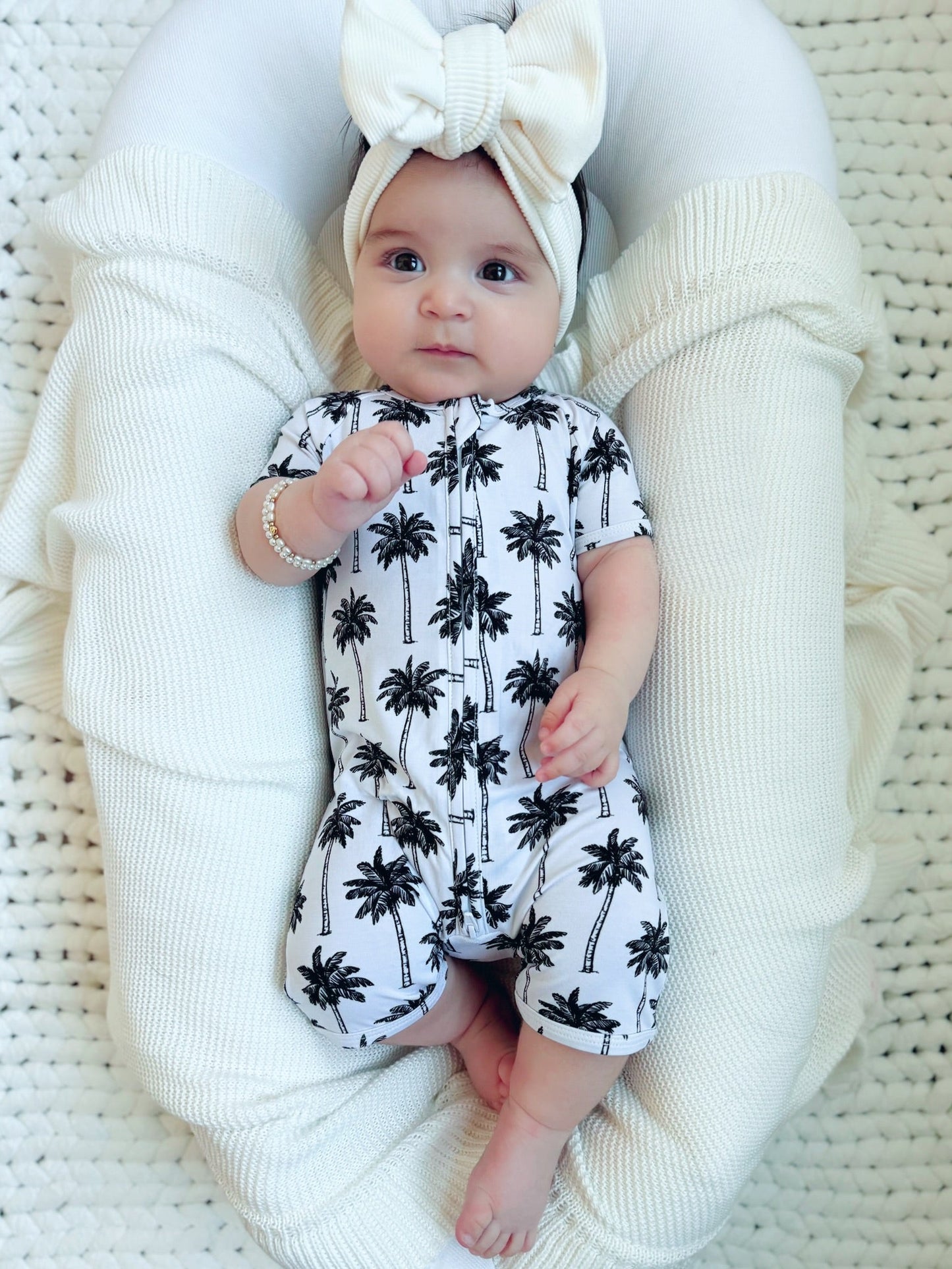 white palm bamboo pajamas // SHORTIE