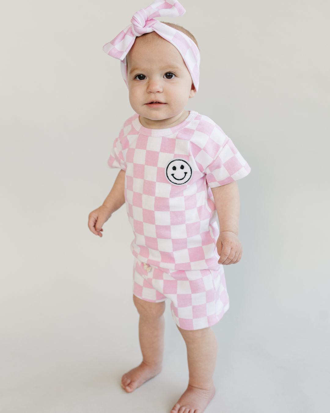 checkered shorts set // pink (available in EXTENDED SIZING!)