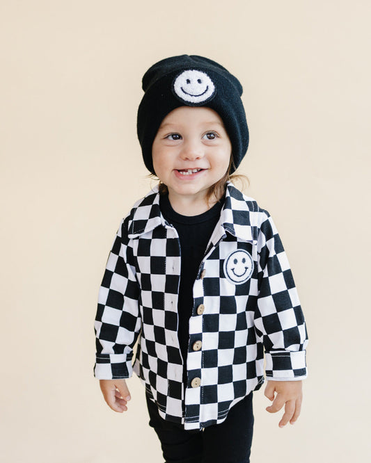 cotton shacket // black + white checkered (*available in extended sizing up to 8/9*)