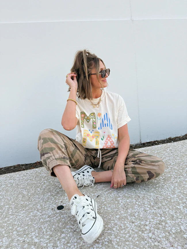 ivory floral mama tee // women's