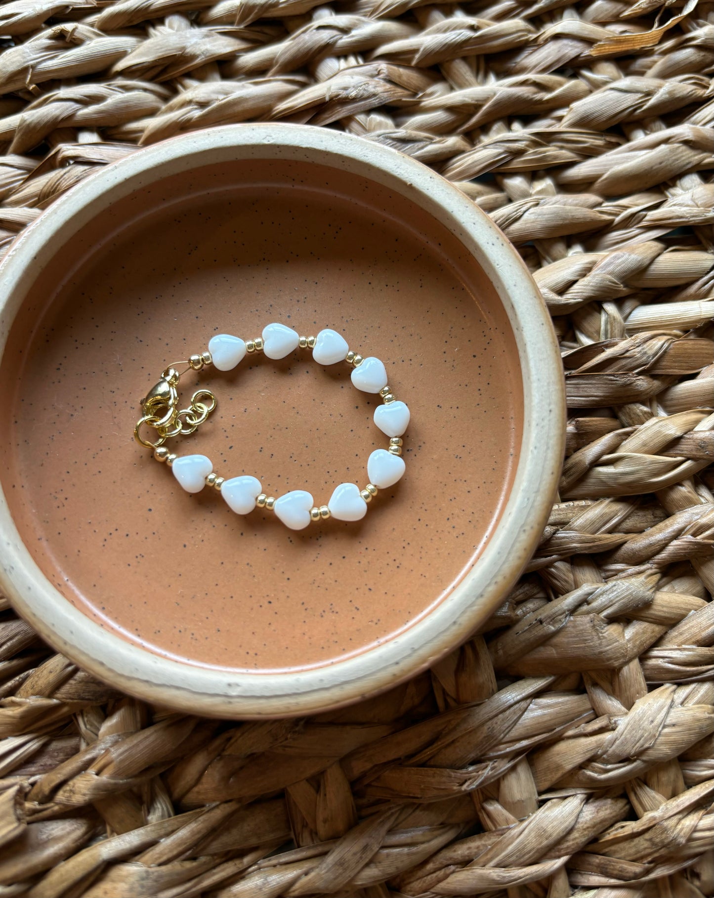 baby/toddler bracelet // hearts + golds