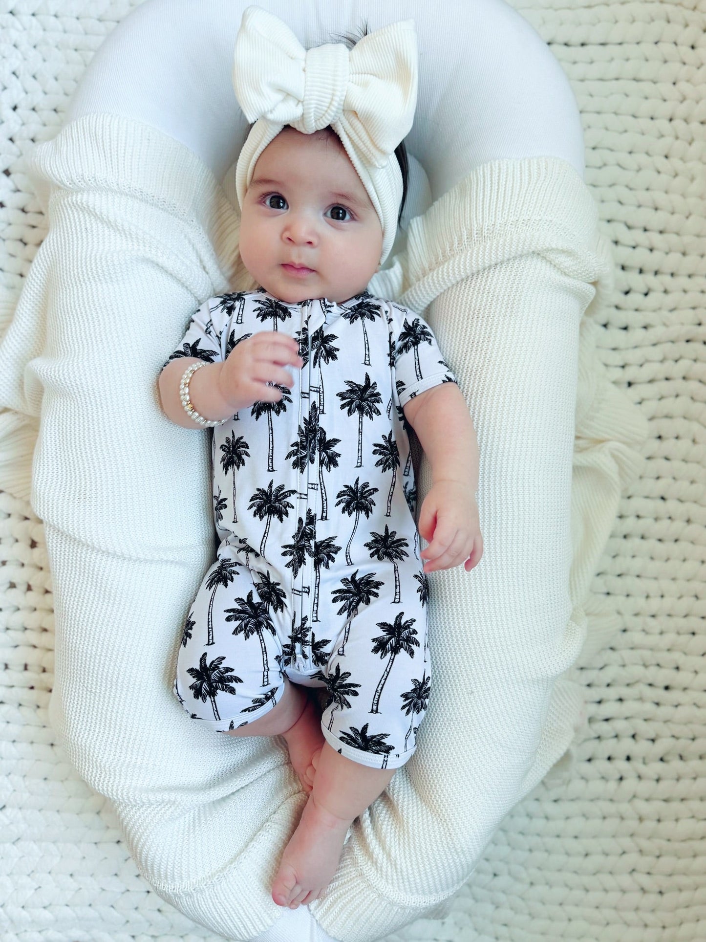 white palm bamboo pajamas // SHORTIE