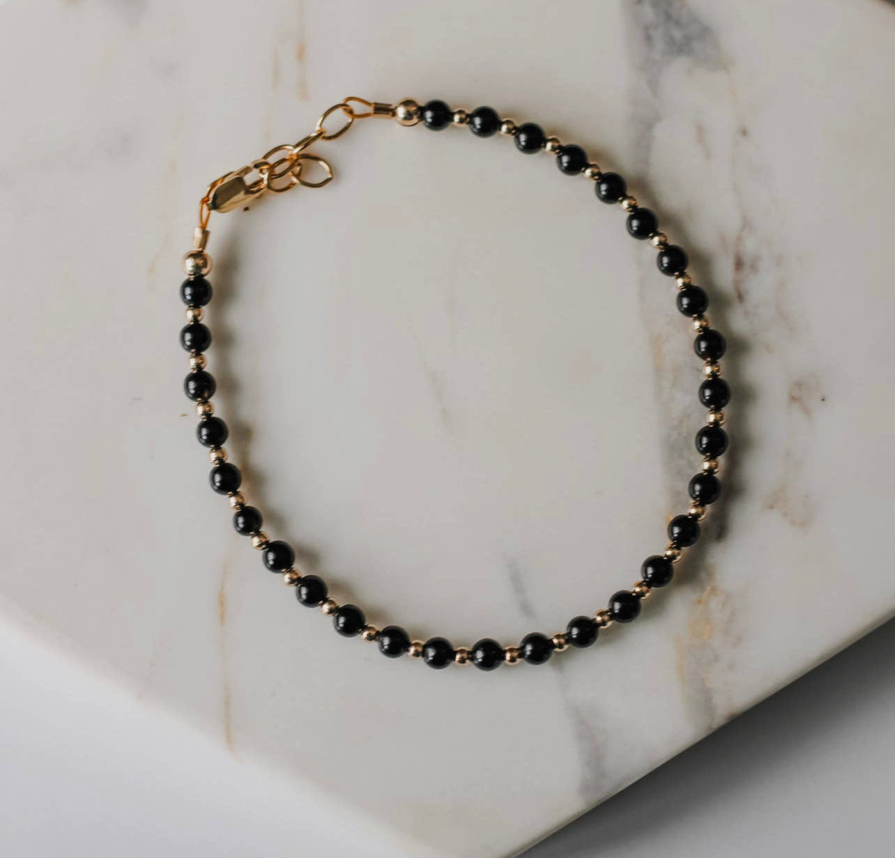 baby/toddler bracelet // black and gold