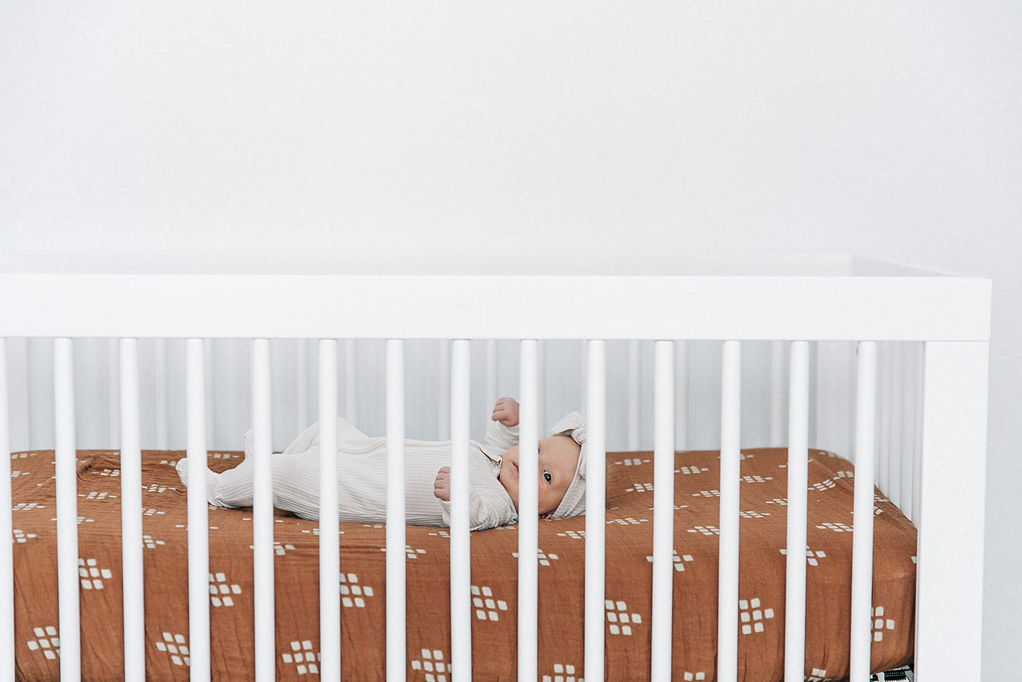 muslin crib sheet // boho chestnut