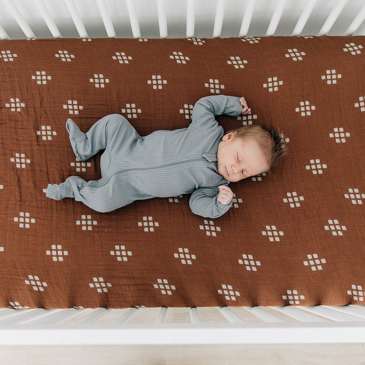 muslin crib sheet // boho chestnut