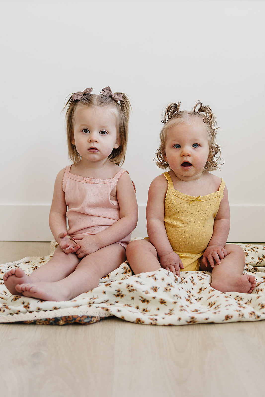 bow pointelle tank bodysuit // yellow
