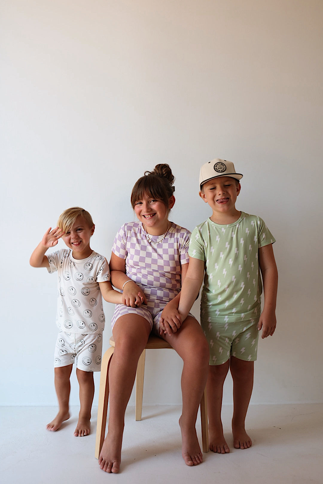 green smiles bamboo pajamas // SHORTS SET (mama + me)