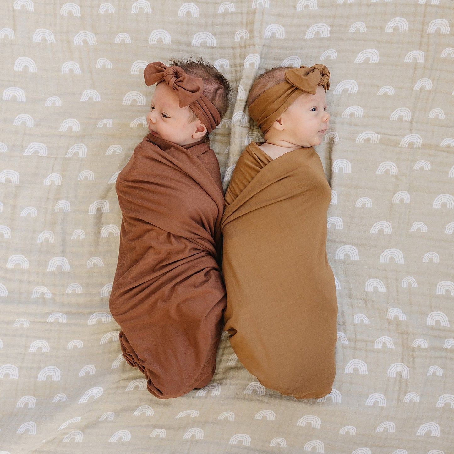 bamboo hat OR head wrap + swaddle set // mustard