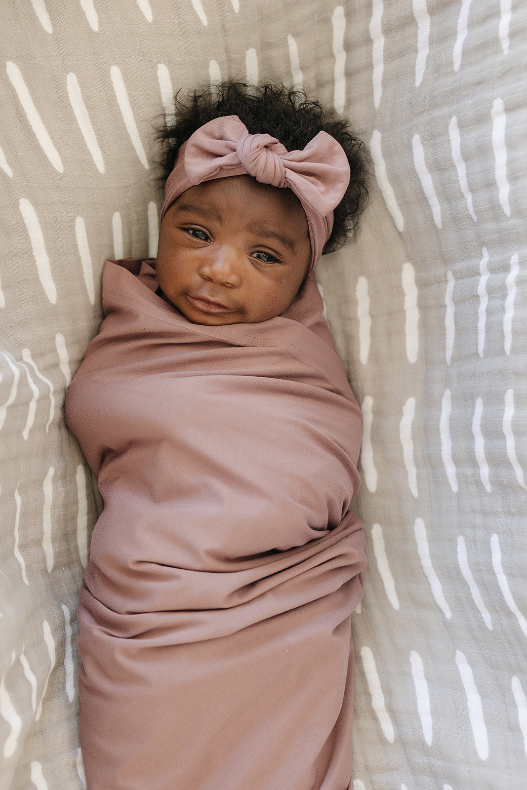 bamboo head wrap + swaddle set // dusty rose