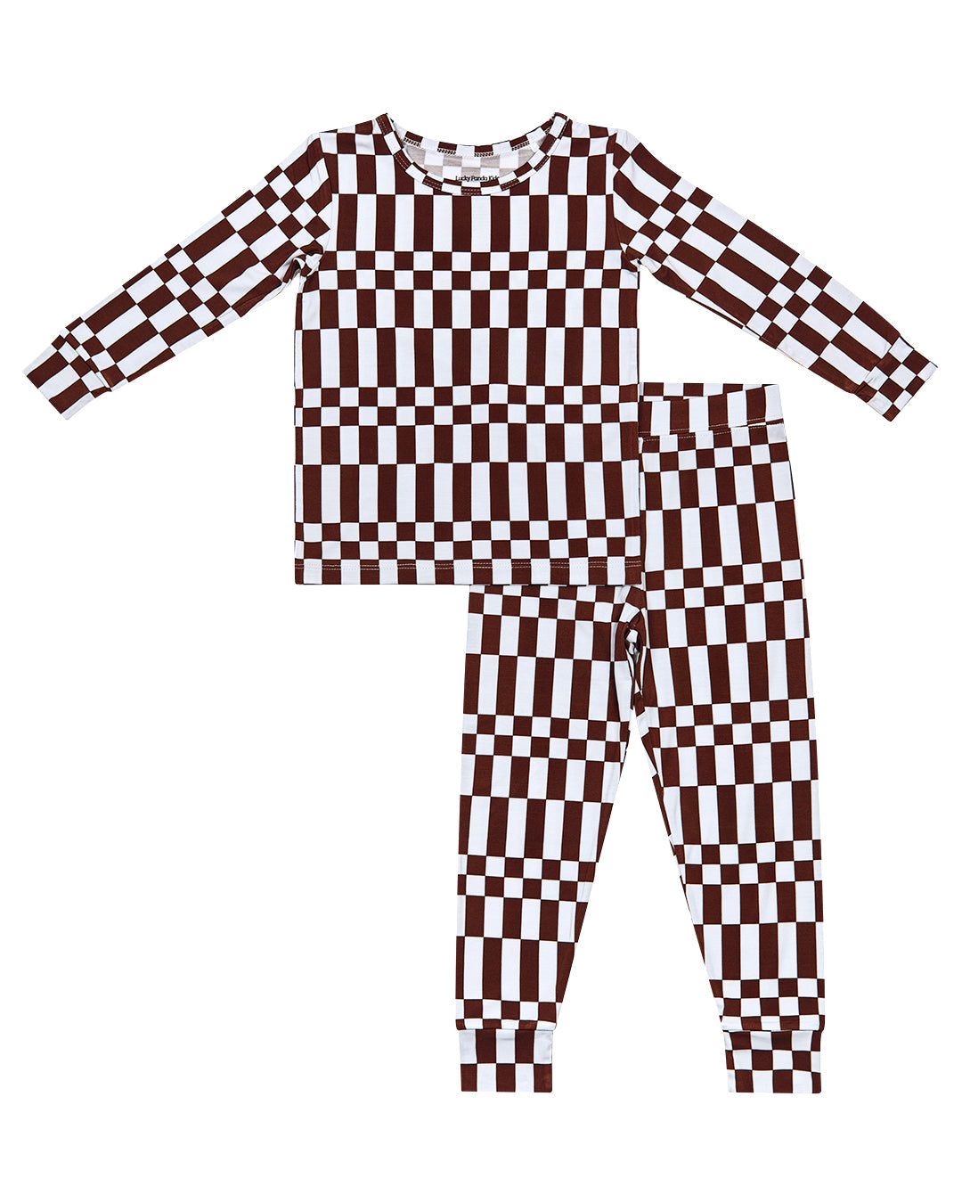 chocolate checkered bamboo pajamas // LONG-SLEEVE TWO-PIECE SET