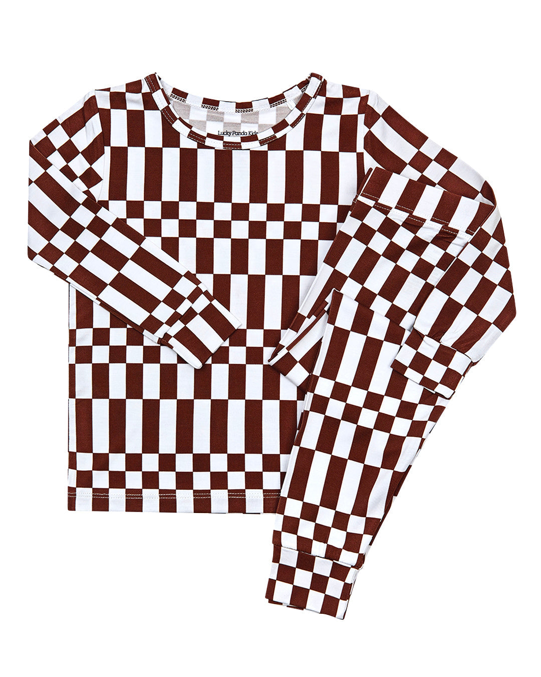 chocolate checkered bamboo pajamas // LONG-SLEEVE TWO-PIECE SET