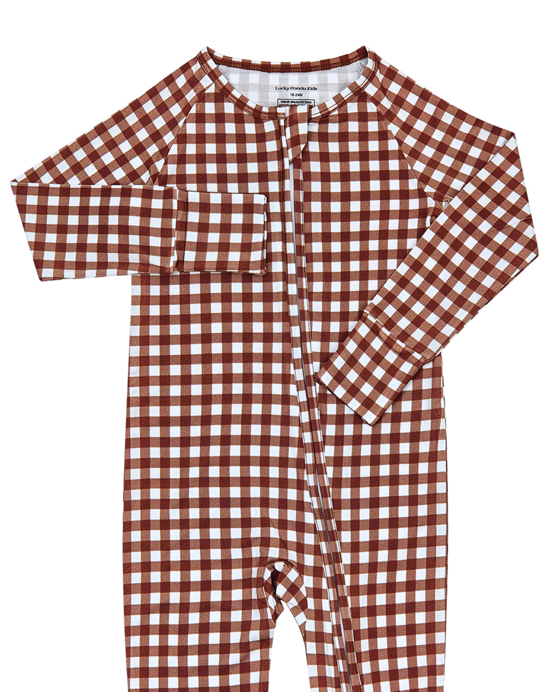 chocolate gingham bamboo pajamas // ZIPPY