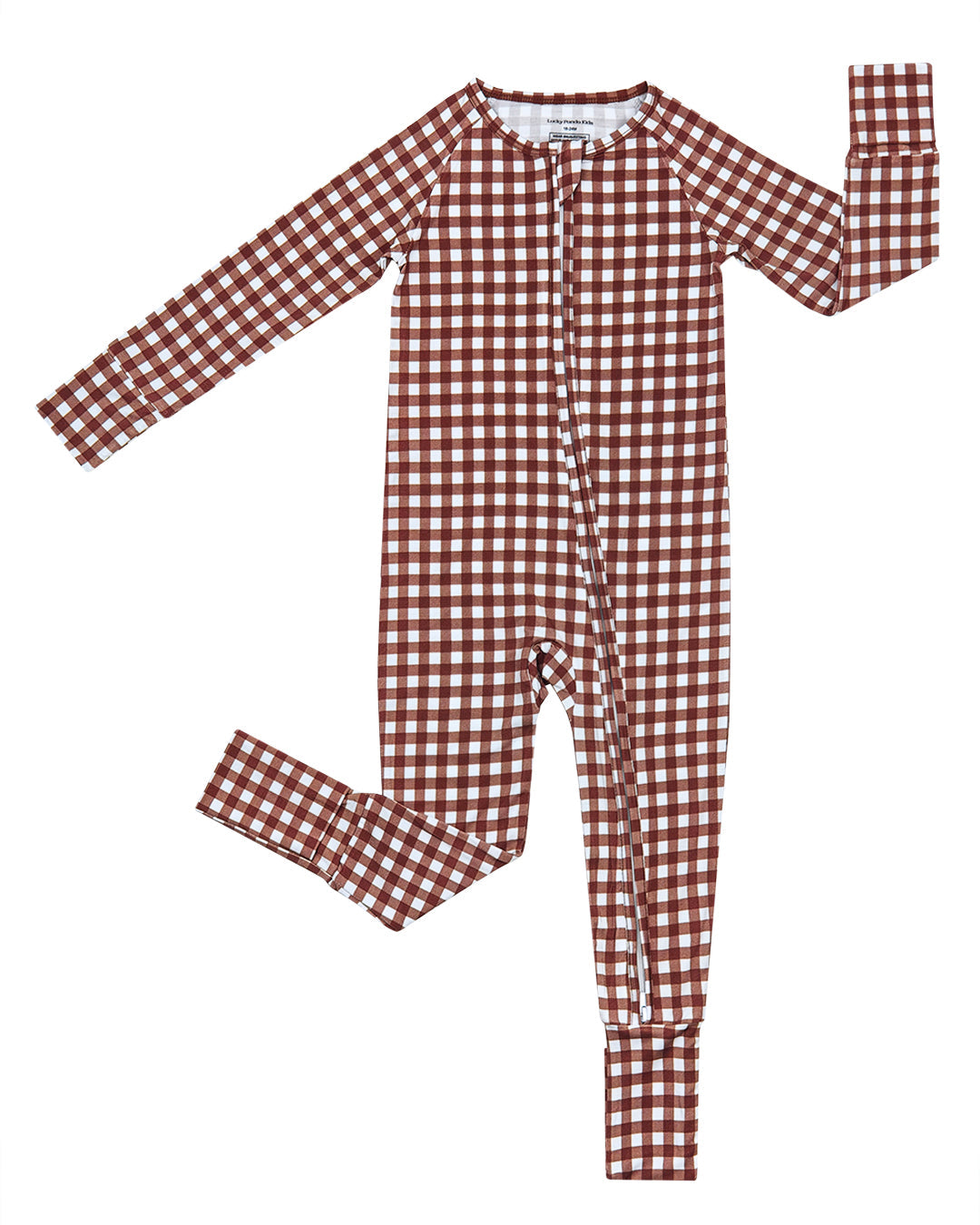 chocolate gingham bamboo pajamas // ZIPPY