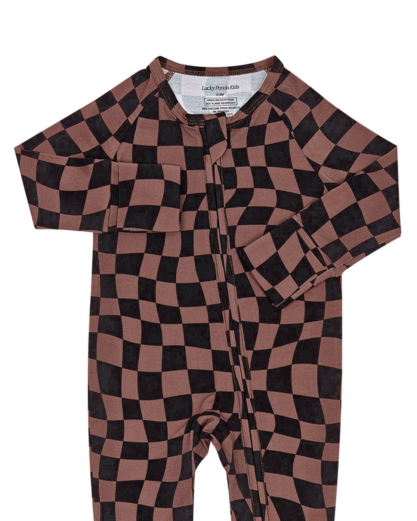 chocolate wavy checkered bamboo pajamas // ZIPPY