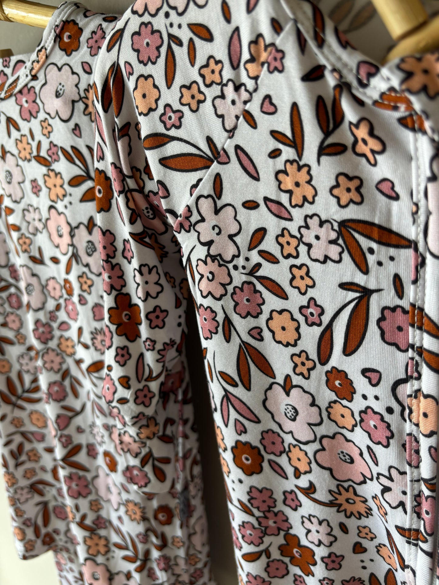 dainty floral bamboo // ZIPPY or SHORT-SLEEVE TOP + PANTS SET