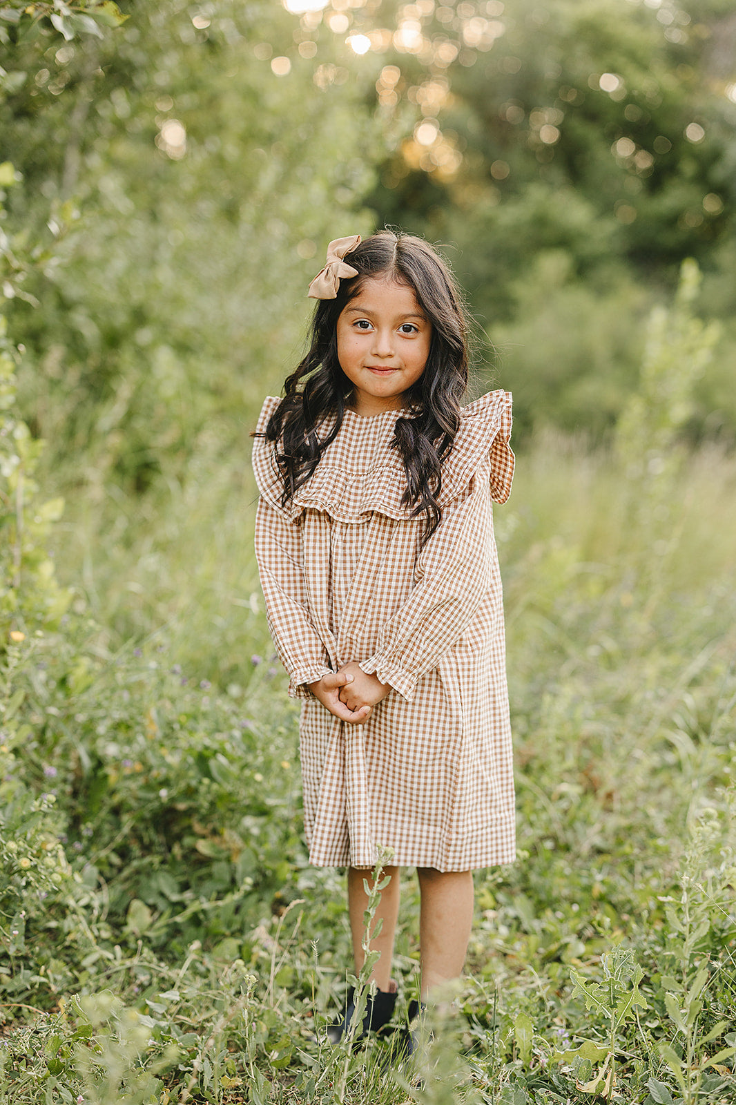 gingham ruffle dress