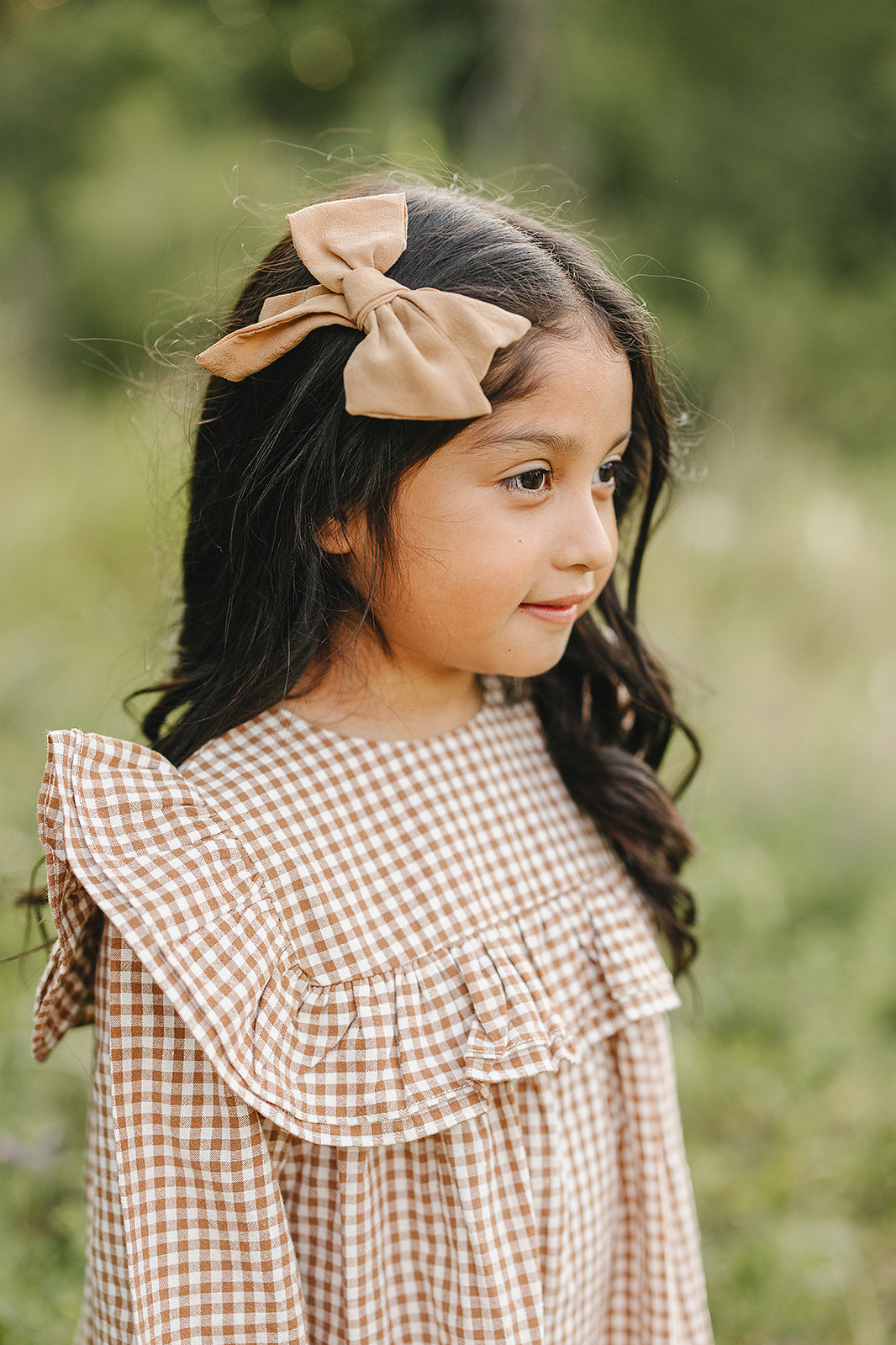 gingham ruffle dress