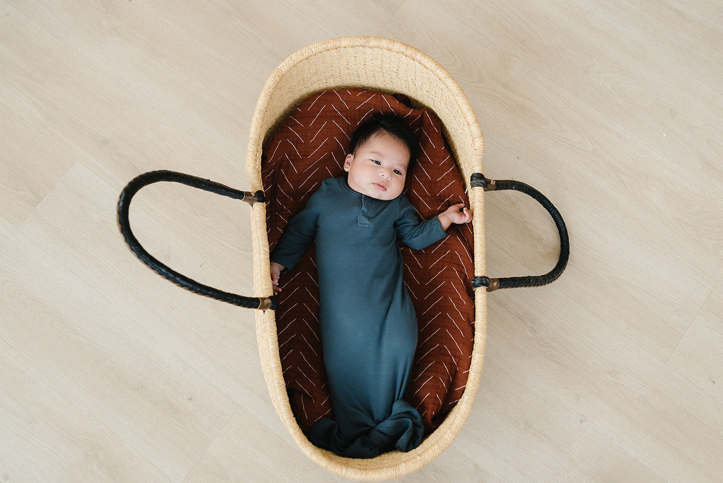 organic cotton ribbed knot gown // navy