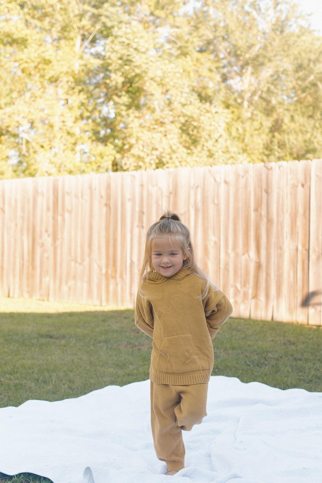hunter knit set // mustard