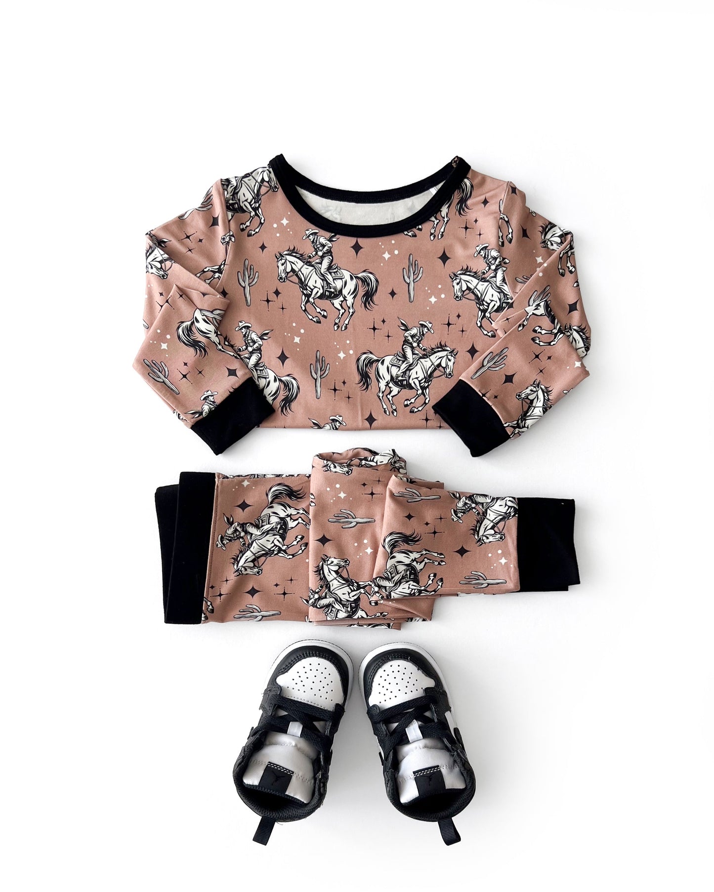 desert cowboy bamboo pajamas // LONG-SLEEVE TWO-PIECE SET (sizing up to 8/9)
