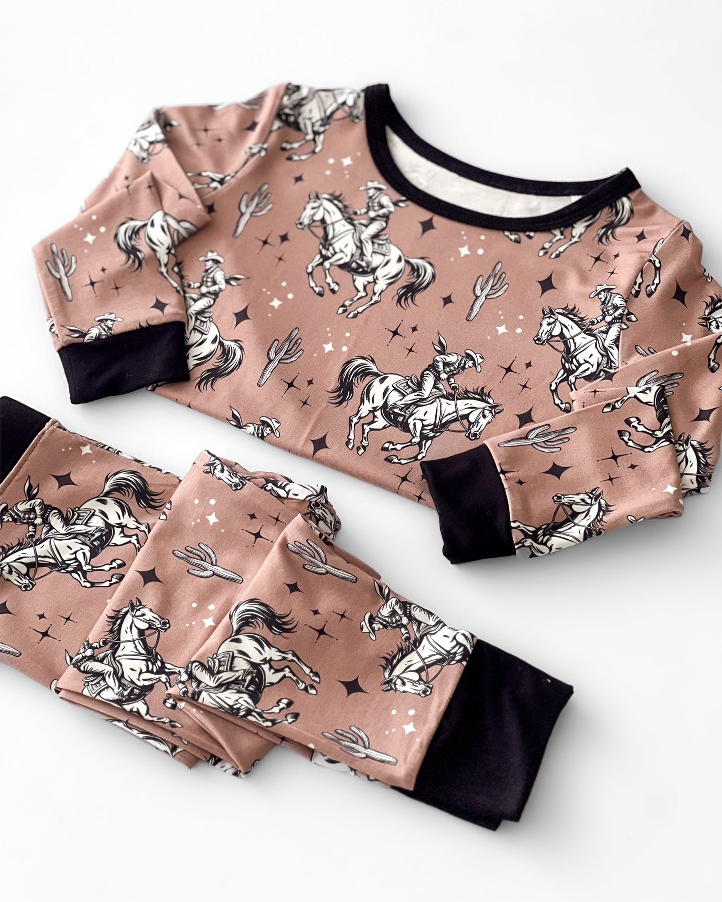 desert cowboy bamboo pajamas // LONG-SLEEVE TWO-PIECE SET (sizing up to 8/9)