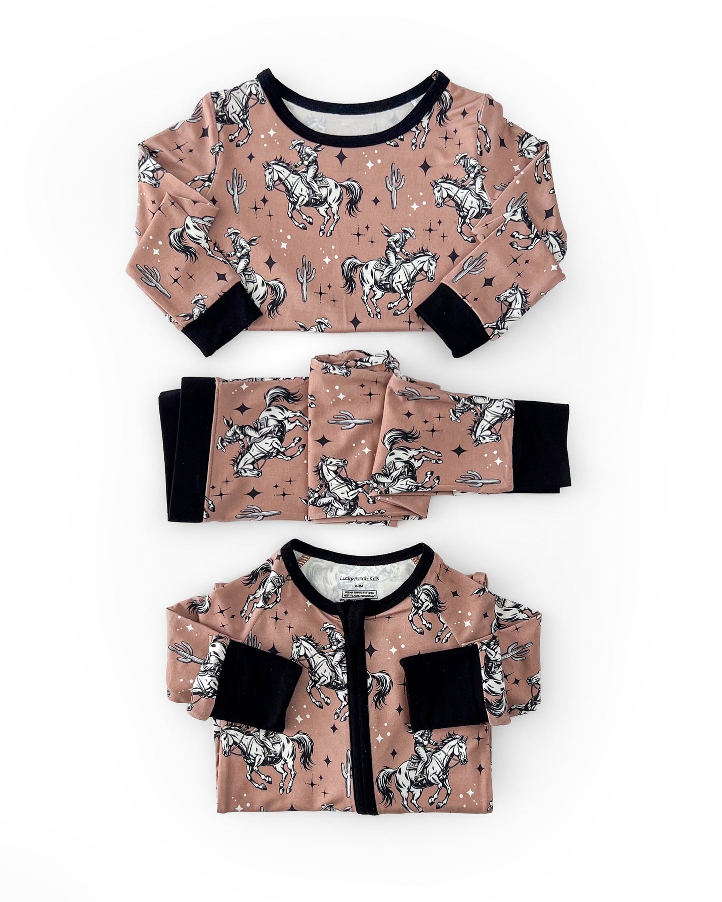 desert cowboy bamboo pajamas // LONG-SLEEVE TWO-PIECE SET (sizing up to 8/9)