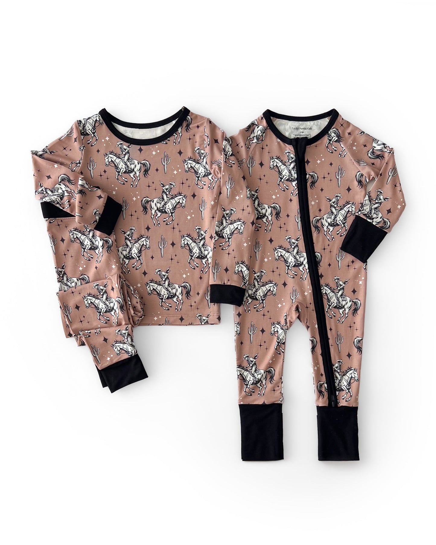 desert cowboy bamboo pajamas // LONG-SLEEVE TWO-PIECE SET (sizing up to 8/9)