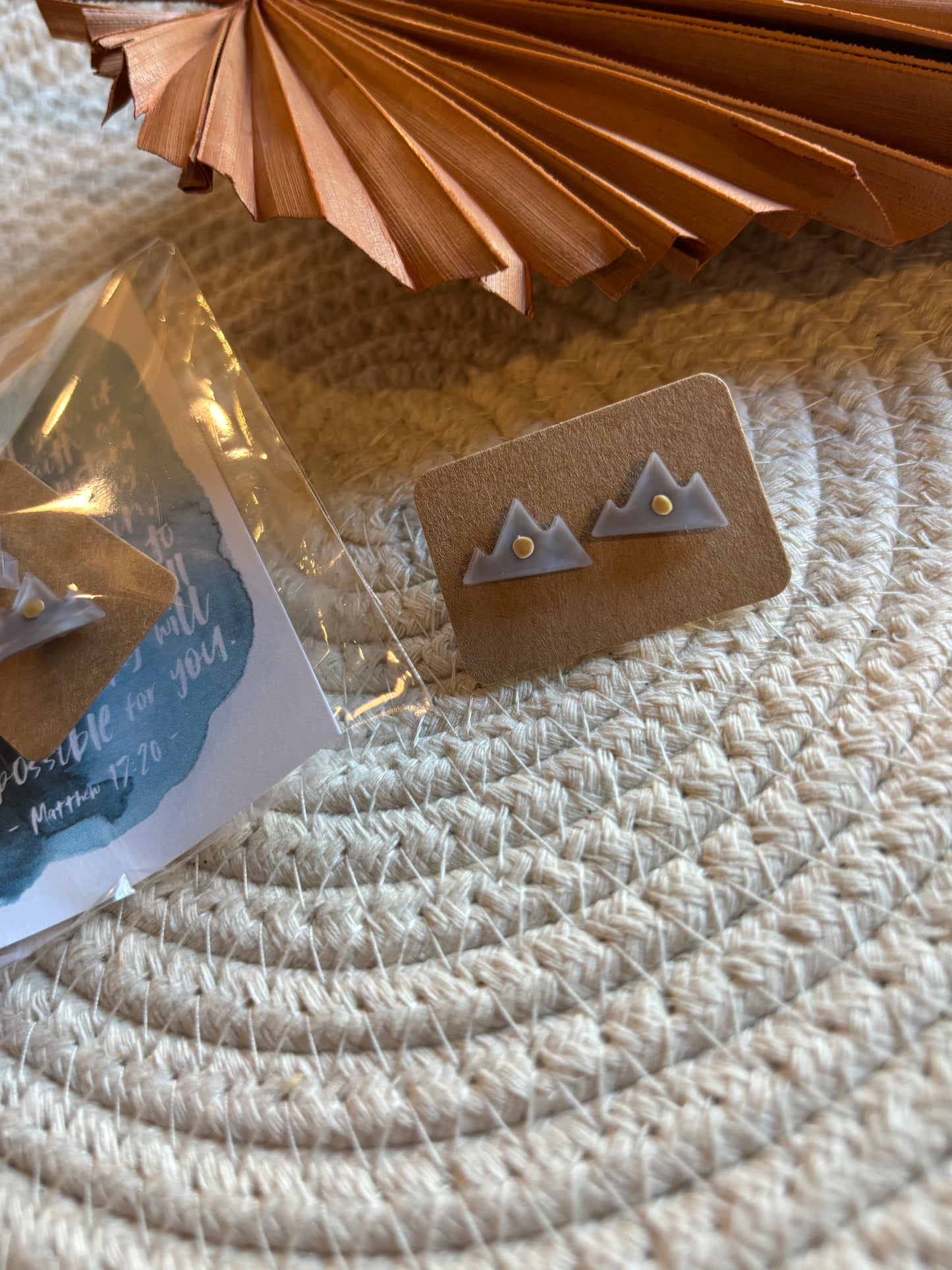 faith as a mustard seed mountain studs // handmade resin earrings