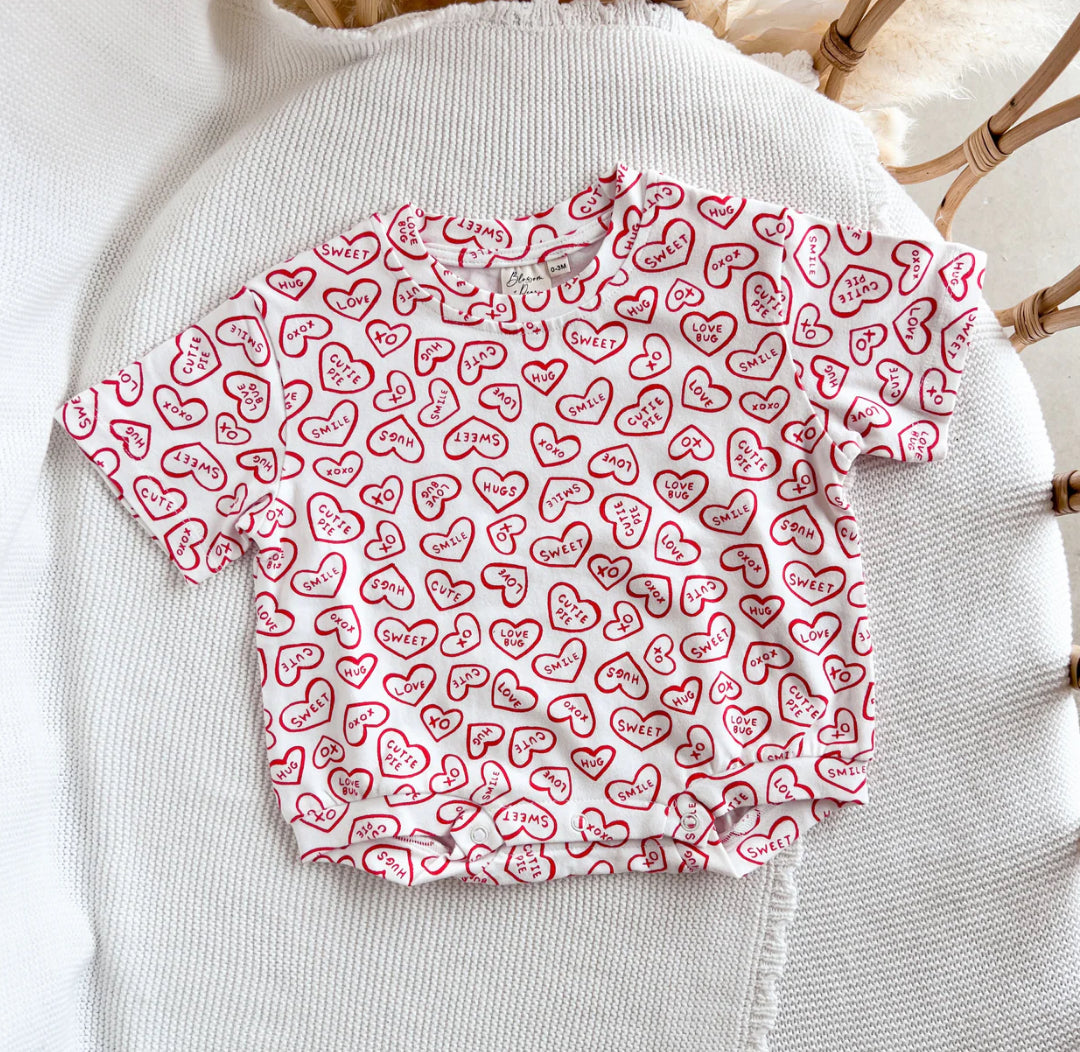 candy heart oversized romper