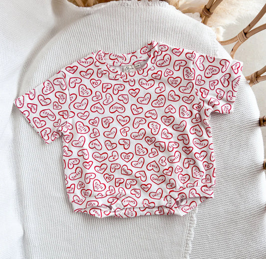 candy heart oversized romper