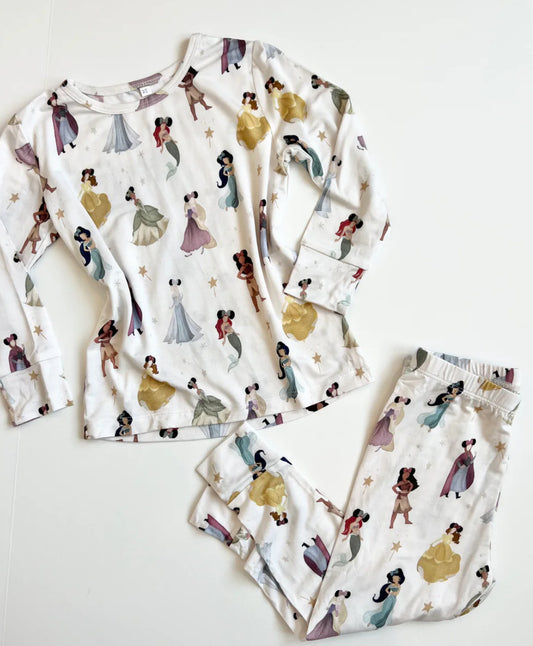 princess magic bamboo pajamas // ZIPPY or LONG-SLEEVE TWO-PIECE