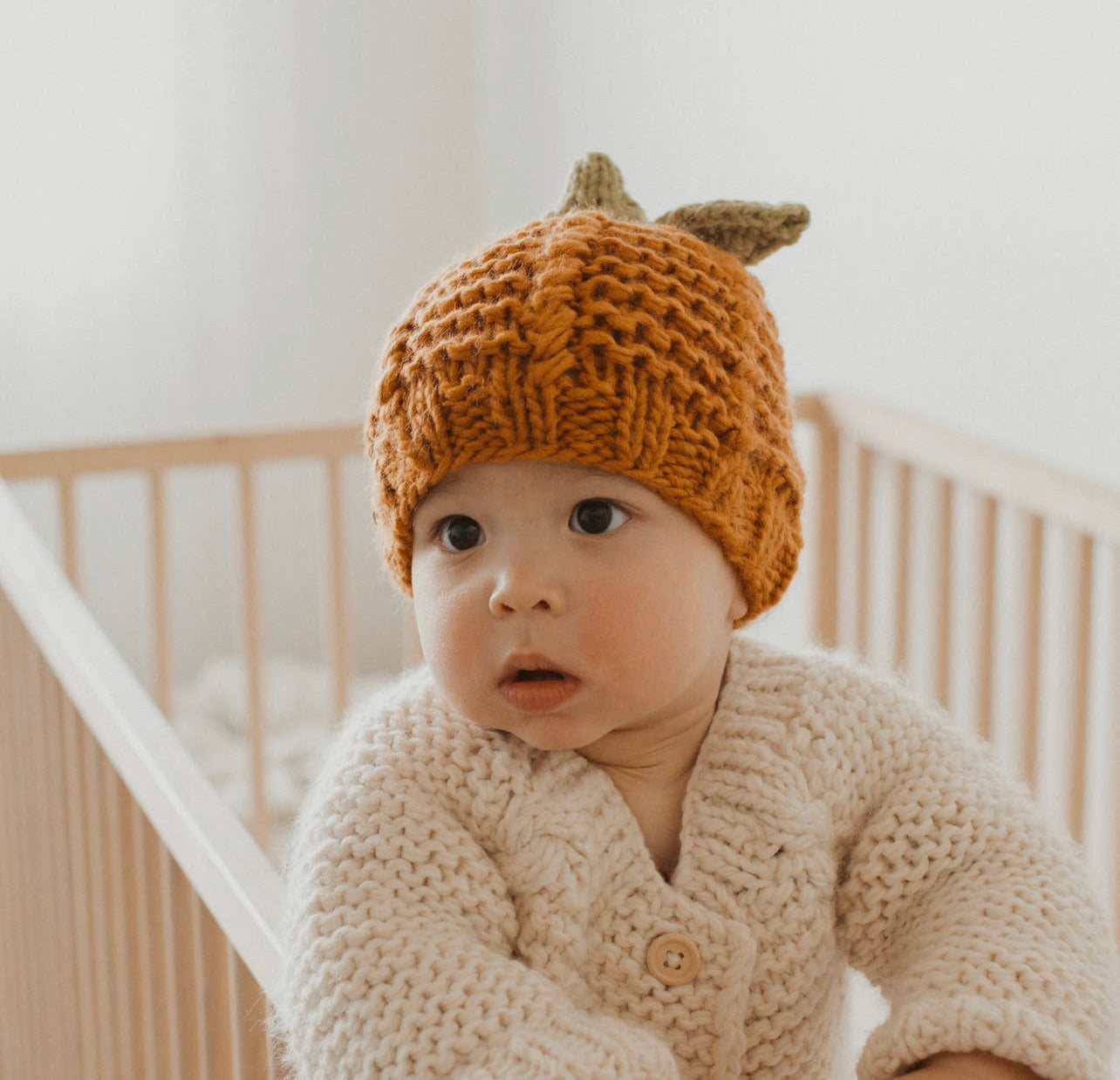 lil pumpkin knitted beanie
