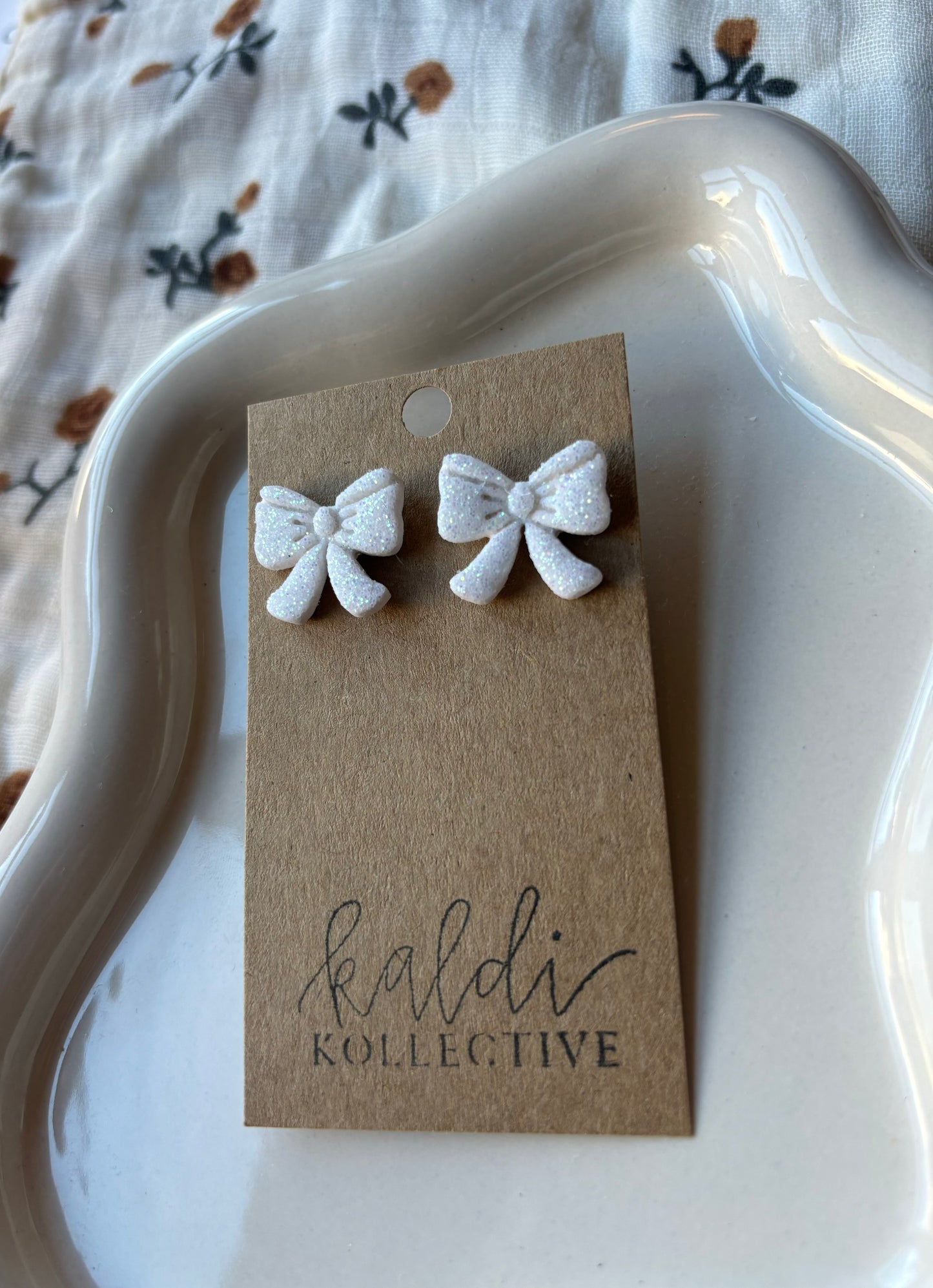 MAGGIE bow studs // handmade polymer clay earrings
