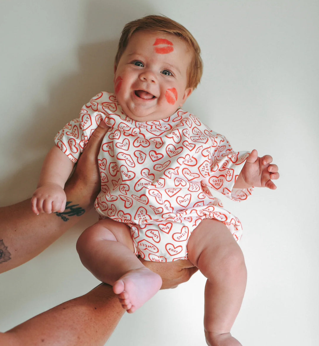 candy heart oversized romper